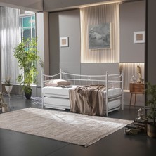 Bedliga Daily Yavrulu Karyola Daybed Tek-Çift Kişilik Metal Karyola Beyaz 