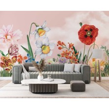 Duvar Kağıdı Marketi Büyük Papatya Çiçekler 3D Duvar Kağıdı