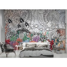 Duvar Kağıdı Marketi Renkli Geometrik Desenli 3D Duvar Kağıdı