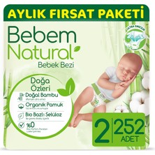 Bebem Natural Bebek Bezi 2 Beden Mini Aylık Fırsat Paketi 252 Adet
