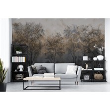 Duvar Kağıdı Marketi Ormandaki Ağaç Desenli 3D Duvar Kağıdı