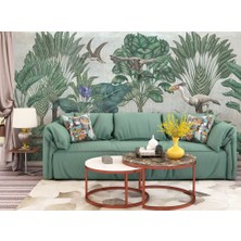 Duvar Kağıdı Marketi 3D Kuş ve Çok Çeşit Ağaç Desenli Tropikal Duvar Kağıdı