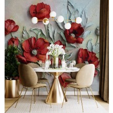 Duvar Kağıdı Marketi Büyük Gül Desenli 3D Duvar Kağıdı