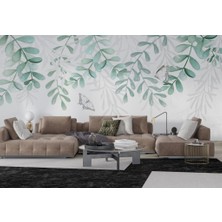 Duvar Kağıdı Marketi Aşağıya Sarkan Ağaç Yaprağı Desenli 3D Duvar Kağıdı