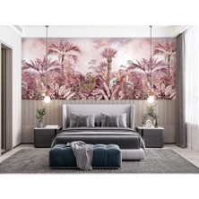 Duvar Kağıdı Marketi 3D Kaplanlı Tropikal Desenli Duvar Kağıdı