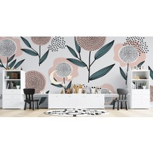 Duvar Kağıdı Marketi Yuvarlak Çiçek Desenli 3D Duvar Kağıdı