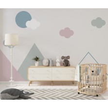 Duvar Kağıdı Marketi Üçgen Dağ Manzara Desenli 3D Duvar Kağıdı