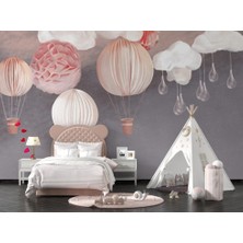 Duvar Kağıdı Marketi Balon ve Bulut Desenli 3D Duvar Kağıdı