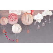 Duvar Kağıdı Marketi Balon ve Bulut Desenli 3D Duvar Kağıdı
