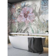 Duvar Kağıdı Marketi Karekalemle Çizilmiş Gül Desenli 3D Duvar Kağıdı