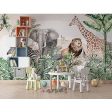 Duvar Kağıdı Marketi Otların Arasındaki Hayvanlar Temalı 3D Duvar Kağıdı