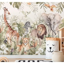 Duvar Kağıdı Marketi Tropikal Safari Hayvanları Temalı Duvar Kağıdı