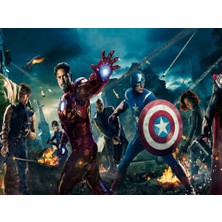 Duvar Kağıdı Marketi Avengers Demir Adam ve Kaptan Amerika 3D Duvar Kağıdı