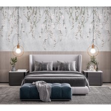 Duvar Kağıdı Marketi Yukardan Salkan Çiçek Desenli 3D Duvar Kağıdı