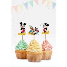 Neşeli Günlerim Mickey Mouse Cupcake Süsü Kalın Kağıt