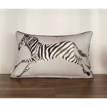 Kırlentim E712 Gri Zemin ZEBRA-3050 Kırlent Kılıfı