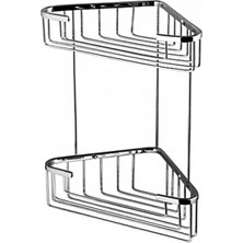 Dekor Banyo Köşe Malzemelik Şampuanlık Iki Katlı Krom - Paslanmaz