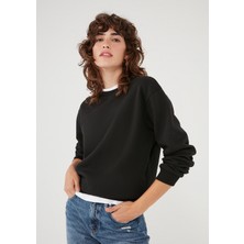 Mavi Bisiklet Yaka Siyah Sweatshirt