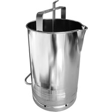 Modern 20 Litre Süt Ölçer Kovası Krom (Ölçek)