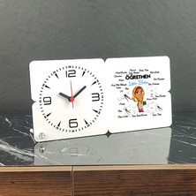 Hediyelen Öğretmen Ahşap Masa Saati
