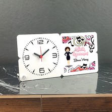 Hediyelen Müzik Öğretmeni Ahşap Masa Saati 007