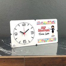 Hediyelen Sınıf Öğretmeni Ahşap Masa Saati 001