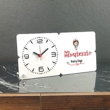 Hediyelen Diyaliz Hemşiresi Ahşap Masa Saati 001