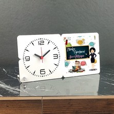 Hediyelen Türkçe Öğretmeni Ahşap Masa Saati 006
