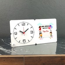 Hediyelen Ana Okulu Öğretmeni Ahşap Masa Saati 002