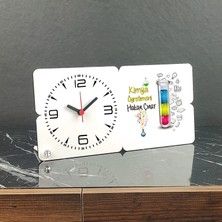 Hediyelen Kimya Öğretmenine Hediye Ahşap Masa Saatii