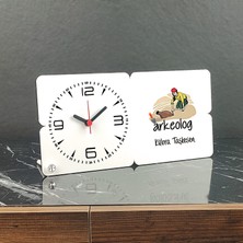 Hediyelen Arkeolog Ahşap Masa Saati 001
