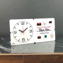 Hediyelen Avukat Ahşap Masa Saati 003