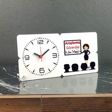 Hediyelen Araştırma Görevlisi Ahşap Masa Saati