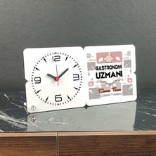 Hediyelen Gastronomi Uzmanı Ahşap Masa Saati