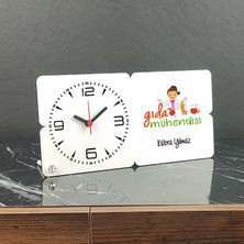 Hediyelen Gıda Mühendisine Hediye Ahşap Masa Saati