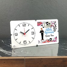 Hediyelen Müzik Öğretmeni Ahşap Masa Saati 006