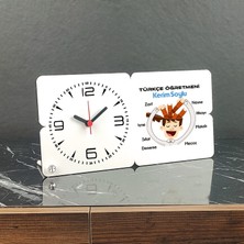 Hediyelen Türkçe Öğretmeni Ahşap Masa Saati 002
