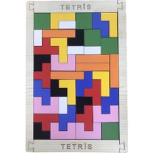 Farbu Oyuncak Renkli Tetris 40 Pcs Eğitici Ahşap Puzzle FBP13