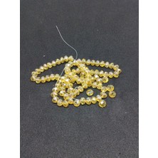 Feri Bijuteri 4 mm Açık Sarı Parlak Kristal Boncuk Bir Dizi Ortalama 100 Adet Boncuk