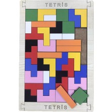 Farbu Oyuncak Renkli Tetris 40 Pcs Eğitici Ahşap Puzzle FBP13