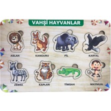 Farbu Oyuncak Vahşi Hayvanlar 8 Pcs Eğitici Ahşap Puzzle FBP18