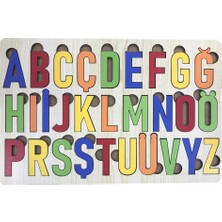 Farbu Oyuncak Renkli Alfabe Büyük Harfler 29 Pcs Eğitici Ahşap Puzzle FBP09