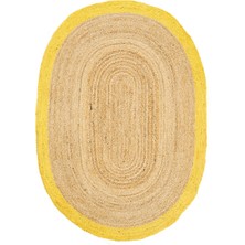 Dolce Vita Halı Agra Jute Yellow Oval