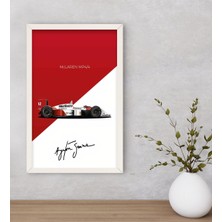 Bk Gift Formula 1 Tasarımlı Dekoratif Ahşap Beyaz Çerçeveli Tablo-13