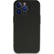 Case World Caseworld Apple iPhone 13 Pro Kapak Mat Siyah Yumuşak Silikon Kılıf