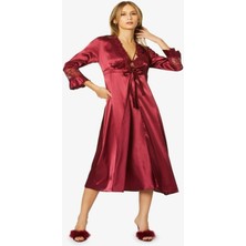 Pierre Cardin 6025 Kadın Saten Altılı Çeyiz Seti - Bordo