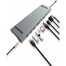 Frisby FA-7720TC USB Type-C™ Hub Hdmı + VGA + 3 x USB 3.0 + Sd/tf + RJ45 + Pd Şarj FA-7720TC