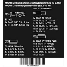 Wera 7440/41 İkili Tork Tornavida Seti 05074738001