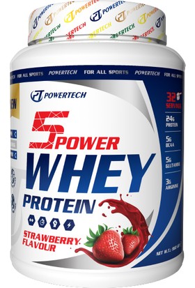 Powertech 5power Whey Protein 960 gr Çilek Aromalı Protein Tozu