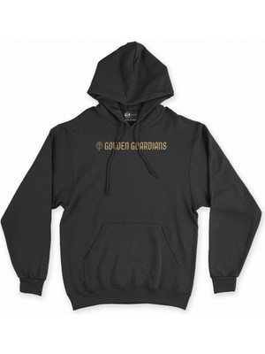 Cix Cix Gana Haritalı ve Bayraklı Siyah Kapşonlu Sweatshirt Hoodie